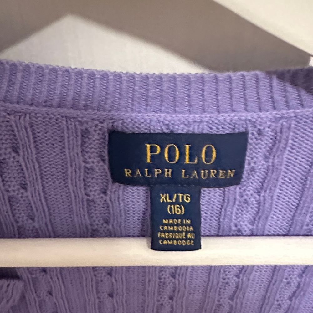 Polo by Ralph Lauren Women's Lavender Cardigan - Picture 2 of 3